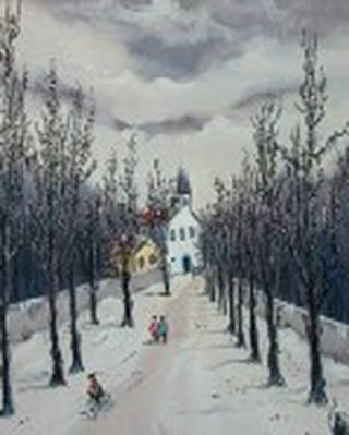 Sylvio Pinto - Paisagem com Igreja (França)