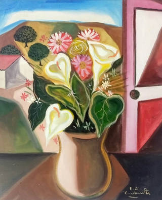 Emiliano di Cavalcanti - Composição com Vaso de Flores