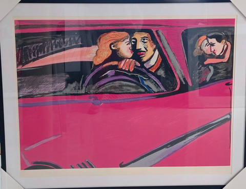 Beijo no carro rosa