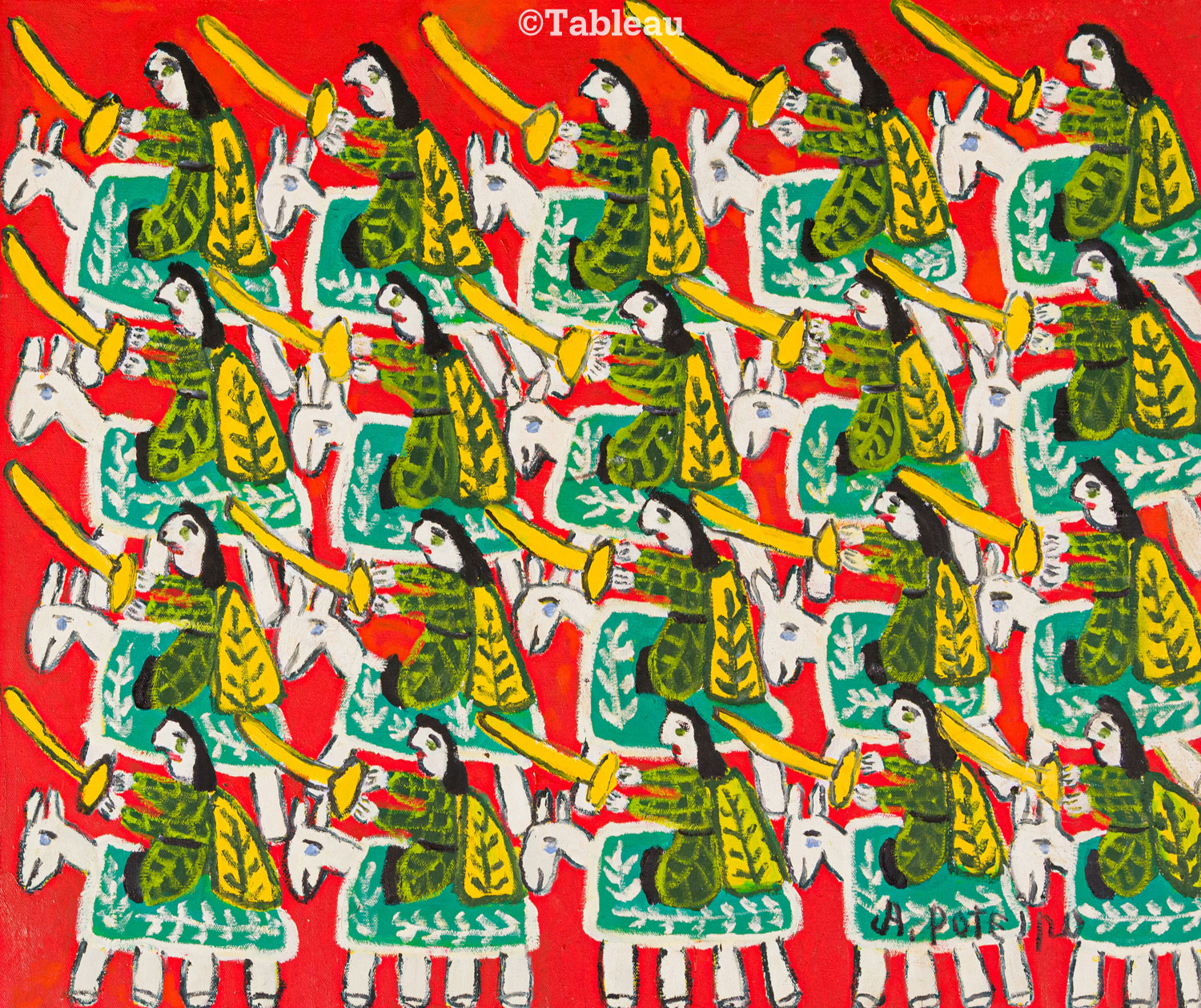 Cavalhada de lado