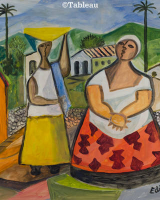 Emiliano di Cavalcanti - Paisagem com figuras
