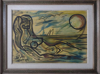 Carlos Páez Vilaró - Figura com marinha ao fundo