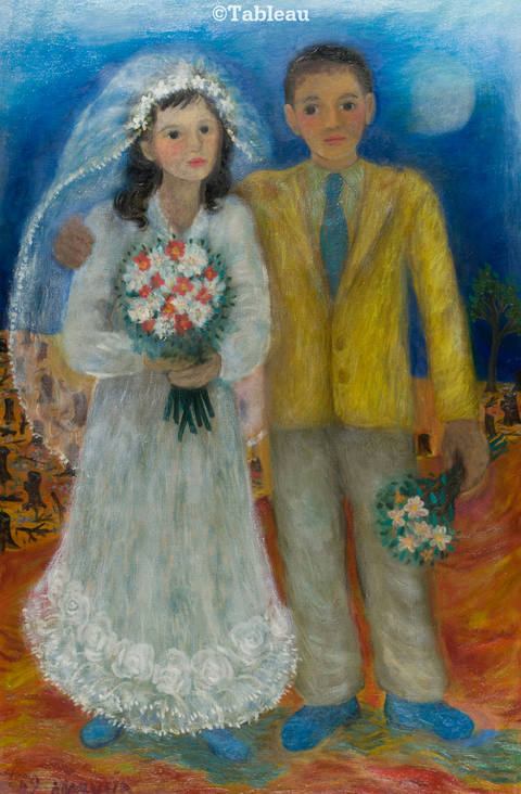 Noivo de terno amarelo
