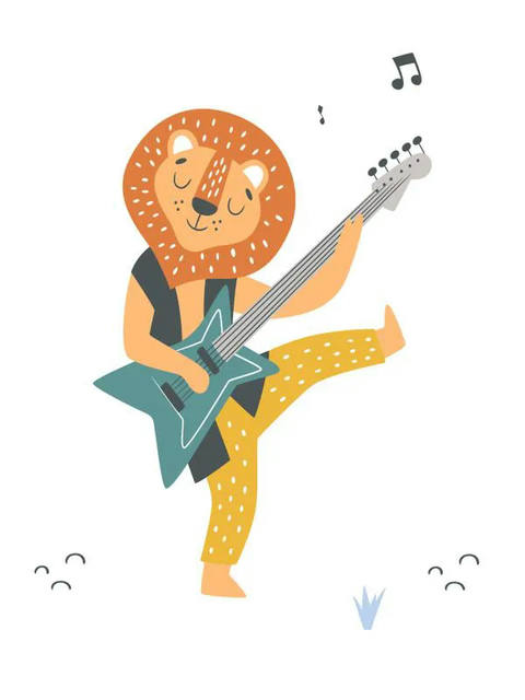 Leão Tocando Guitarra
