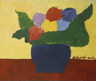 Aldemir Martins - Vaso azul com flores