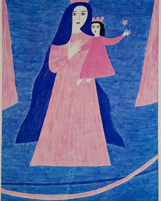 Alfredo Volpi - Nossa Senhora e o menino