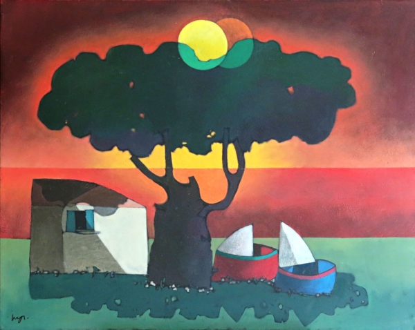 Inos Corradin - Pôr do sol no lago Jundiaí
