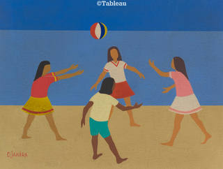Djanira da Motta e Silva - Meninas jogando bola
