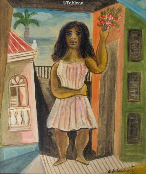 Mulata com flores