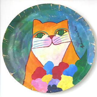 Aldemir Martins - Gato laranja com flores