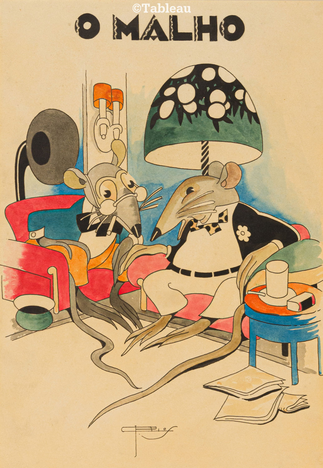J. Carlos - Capa da revista o malho