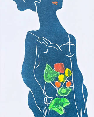Aldemir Martins - Mulher com flores