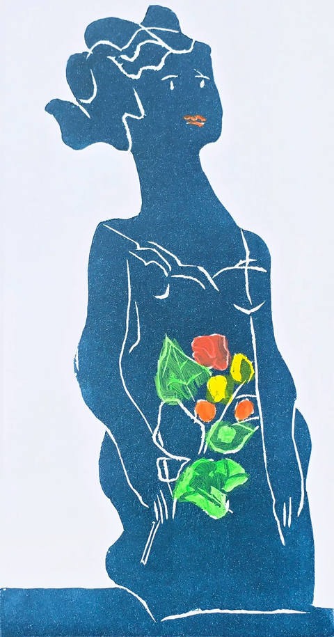Mulher com flores