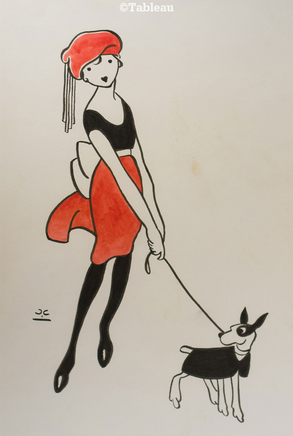 J. Carlos - Mulher e cão
