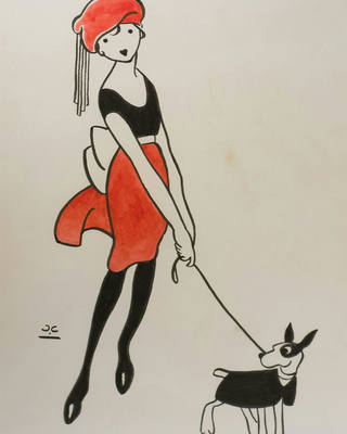 J. Carlos - Mulher e cão