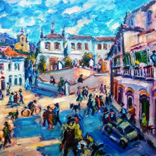 Sérgio Telles - Ouro Preto - Praça Tiradentes, Escola de Minas