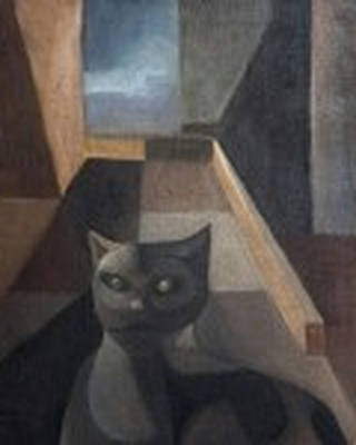 Emiliano di Cavalcanti - Paisagem Cubista com Gato