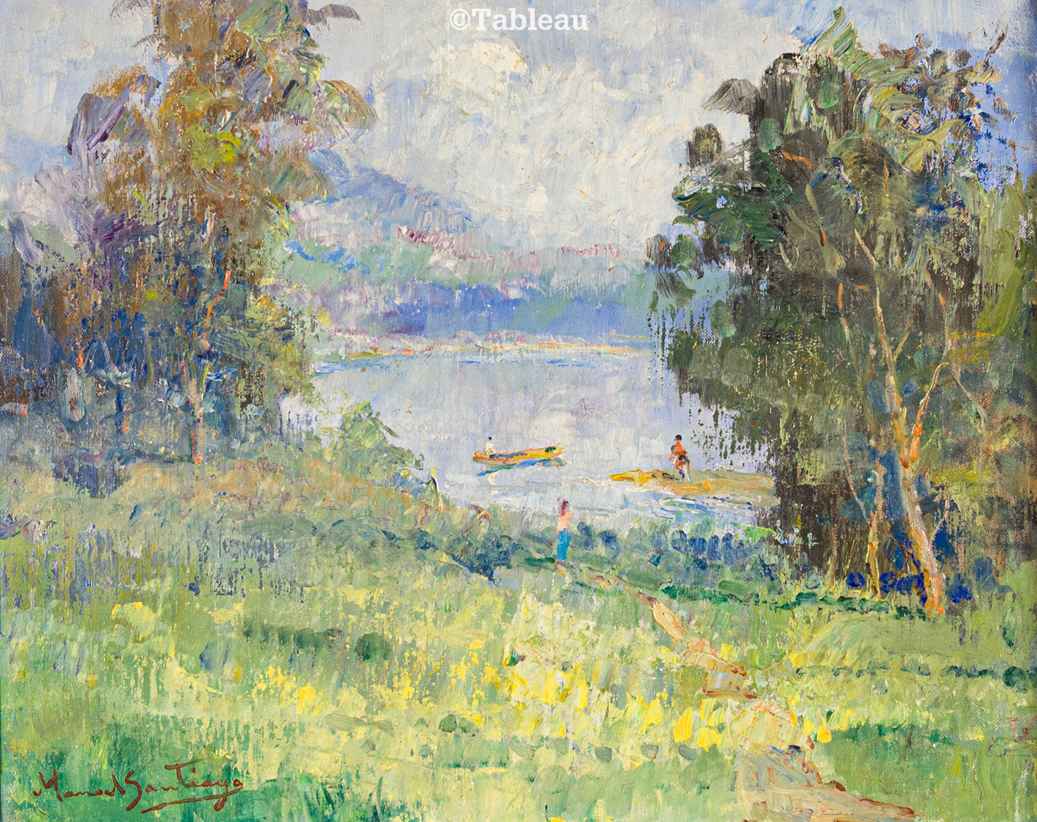 Manoel Santiago - Paisagem com lago