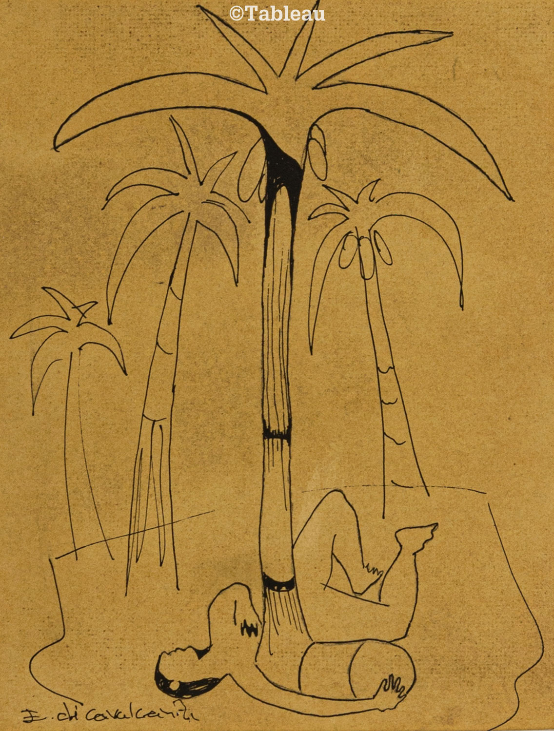 Emiliano di Cavalcanti - Paisagem com figura