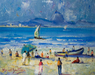 Manoel Santiago - Praia do Flamengo com Pão de Açúcar ao fundo