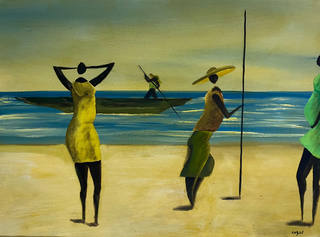Carybé - Marinha com Figuras