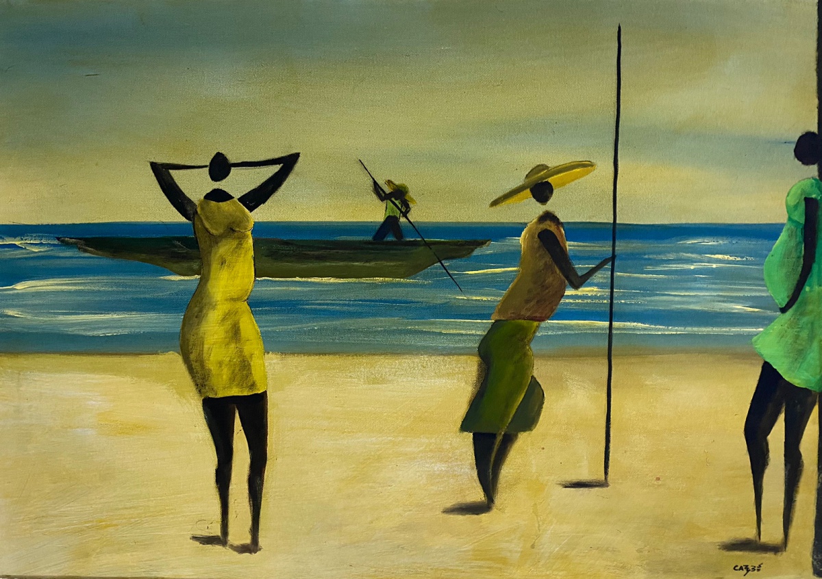 Carybé - Marinha com Figuras