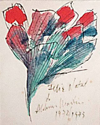 Aldemir Martins - Flores - Cartão de Natal