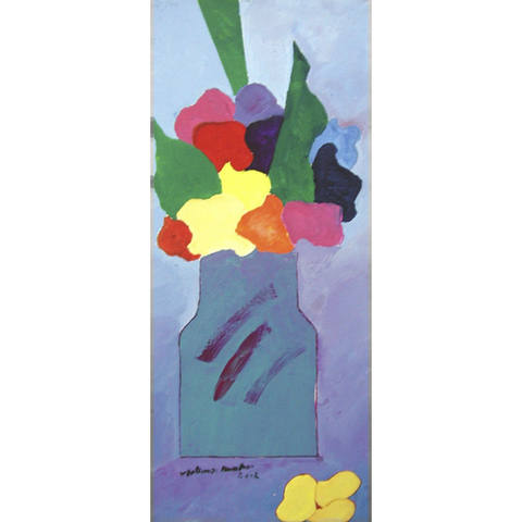 Vaso azul com flores