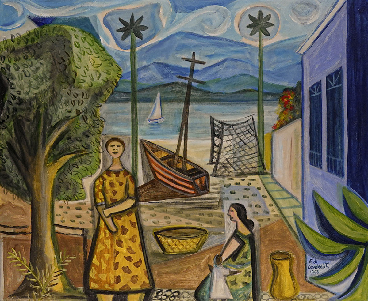 Emiliano di Cavalcanti - Marinha com figuras