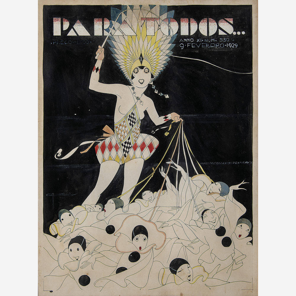 J. Carlos - Ilustração para a capa da revista “Para Todos”. Edição de 09 de fevereiro de