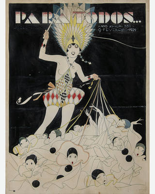 J. Carlos - Ilustração para a capa da revista “Para Todos”. Edição de 09 de fevereiro de