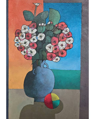 Inos Corradin - Flores brancas e vermelhas