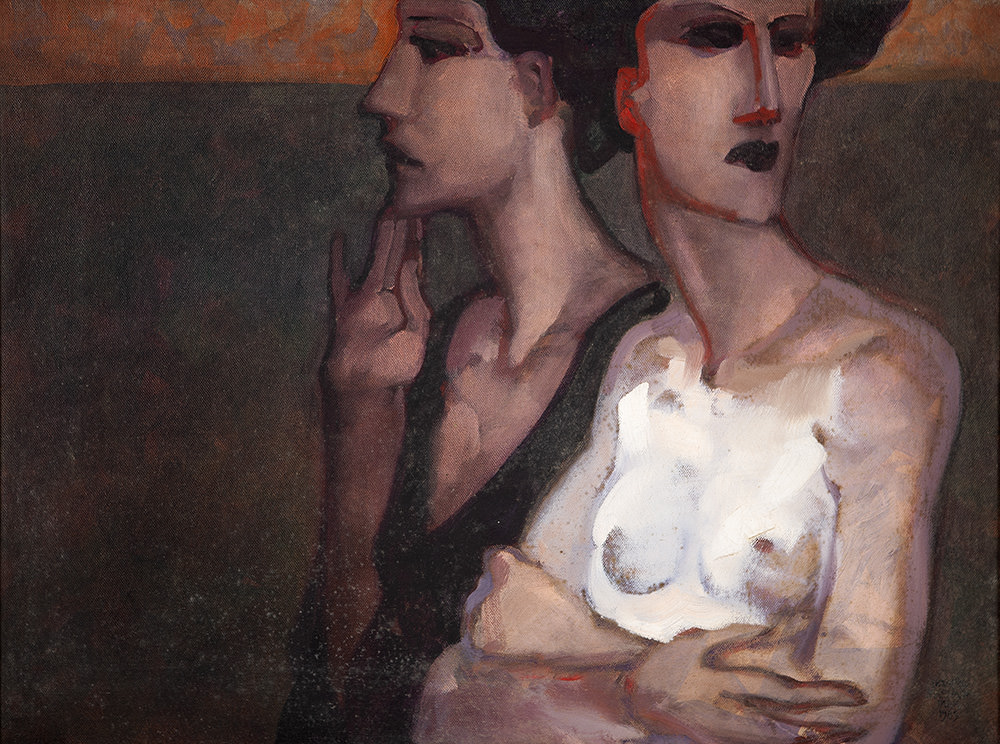 Duas Mulheres em Fundo Gris