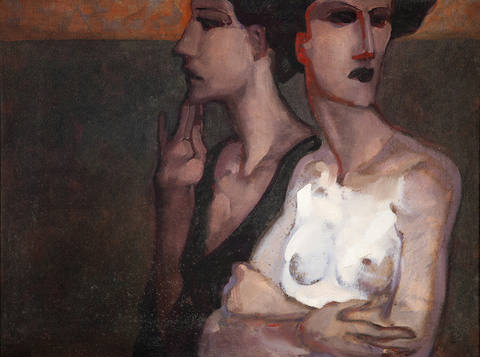 Duas Mulheres em Fundo Gris