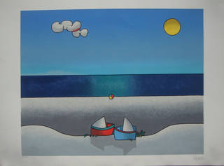 Inos Corradin - Paisagem com barcos