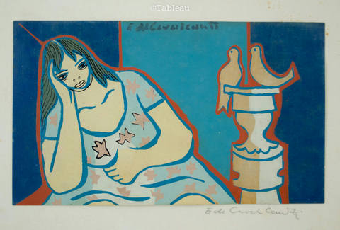 Menina e pássaros