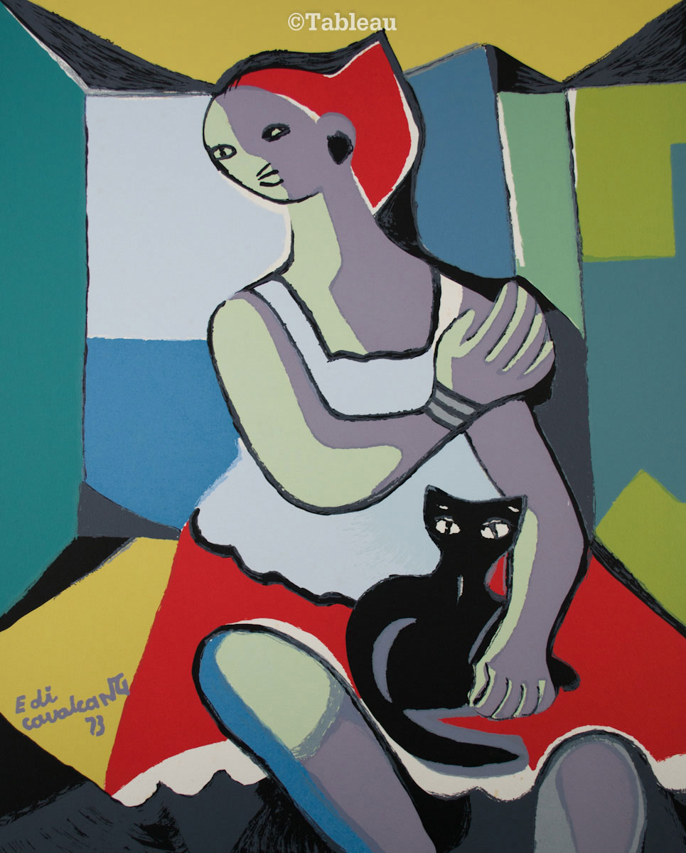 Emiliano di Cavalcanti - Mulata com gato