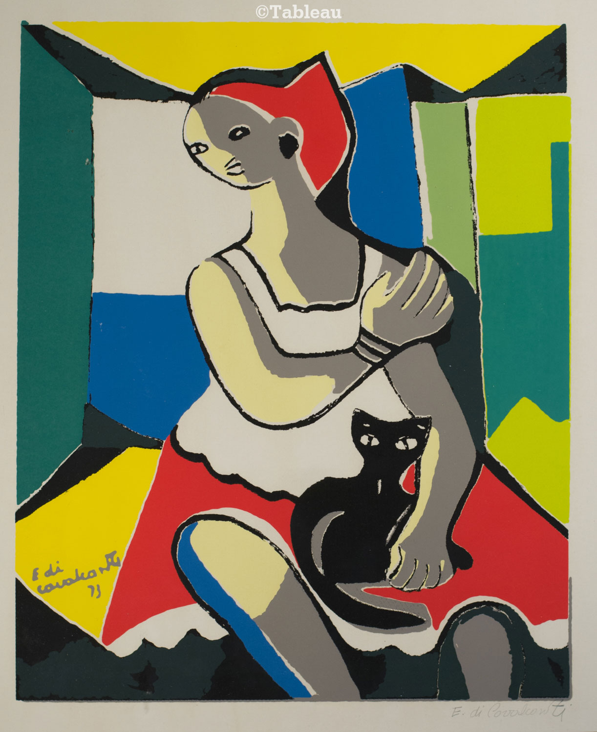 Emiliano di Cavalcanti - Mulata com gato