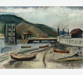Aldo Bonadei - Barcos no cais