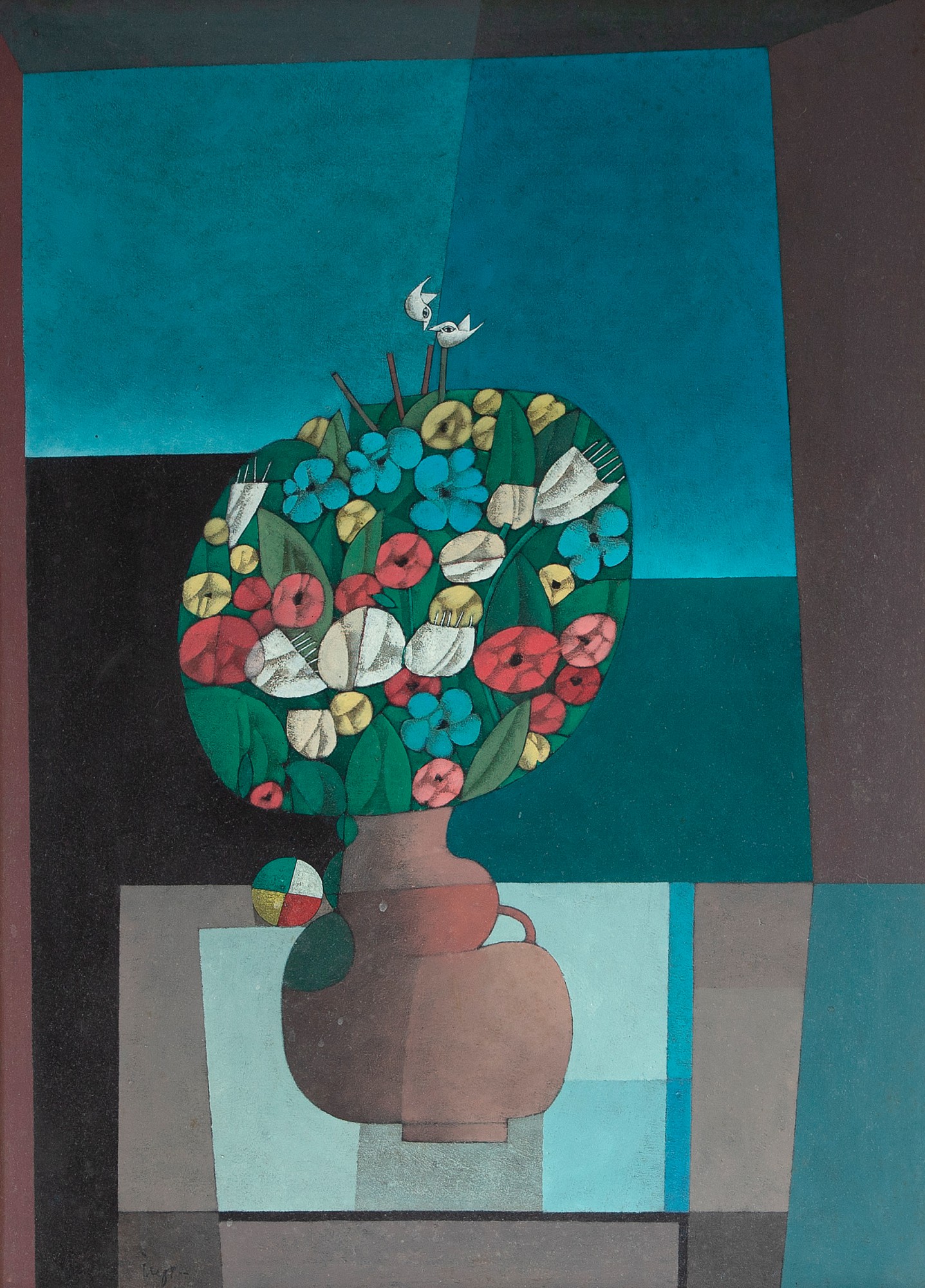 Flores com Pássaros