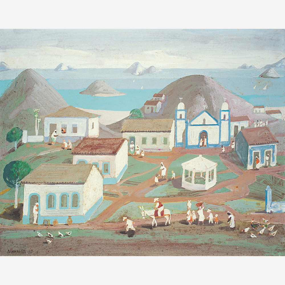 Fulvio Pennacchi - Aldeia com Figuras
