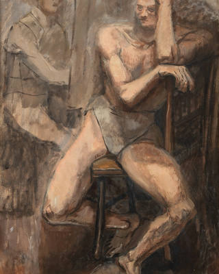 Aldo Bonadei - Homem Nu Sentado