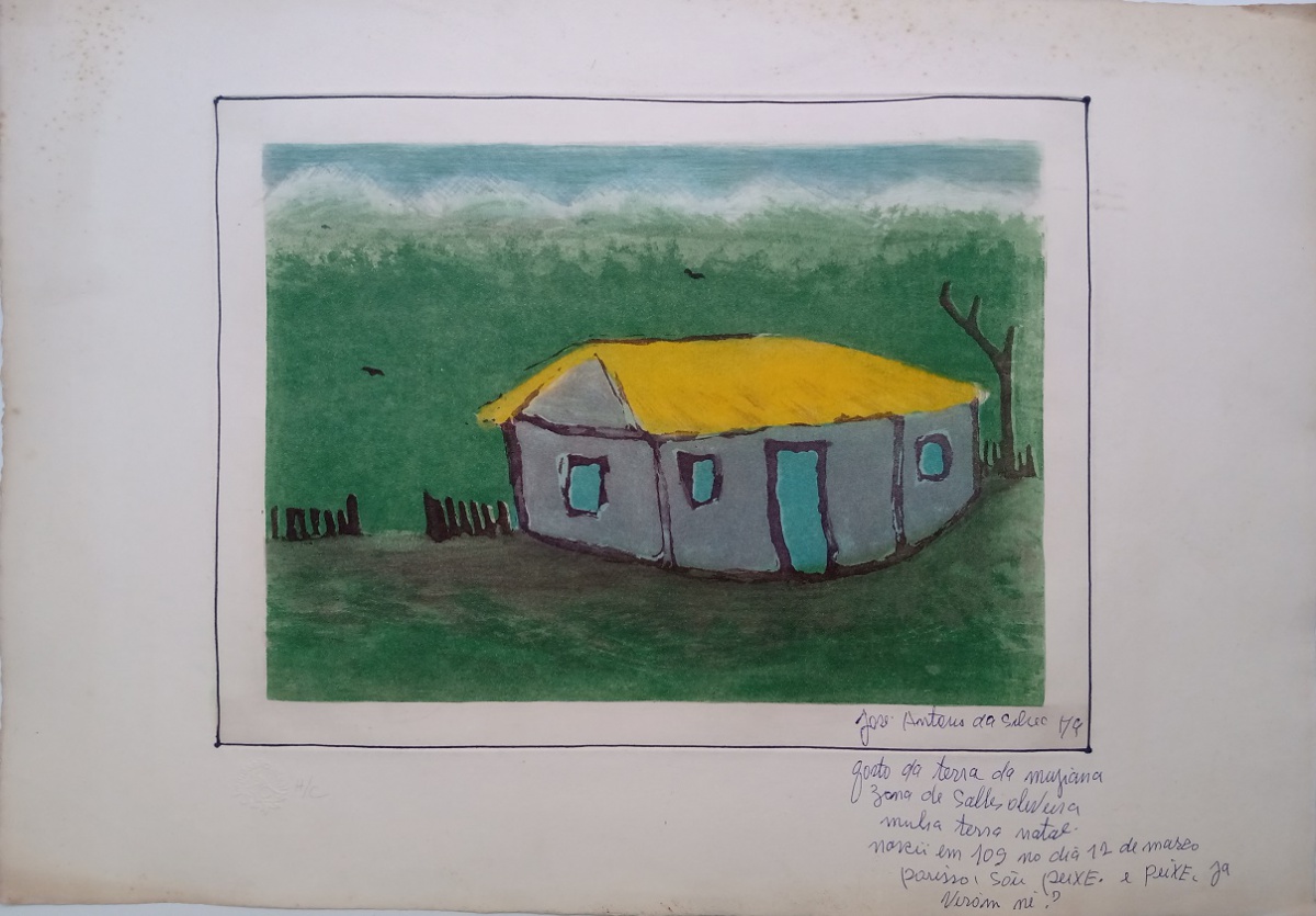 Fazenda com telhado amarelo