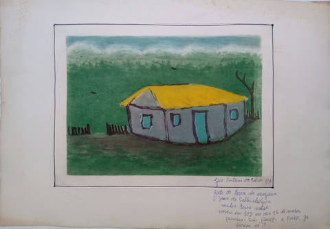 Fazenda com telhado amarelo