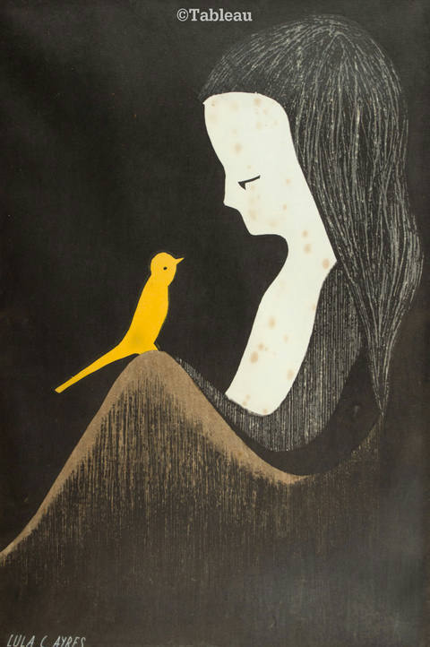 Menina com pássaro