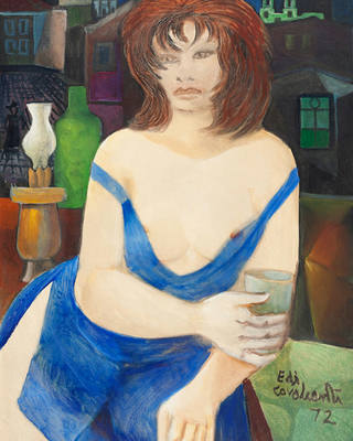 Emiliano di Cavalcanti - Mulata com Vestido Azul
