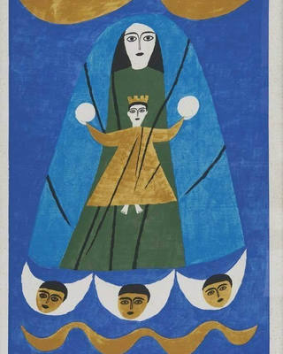 Alfredo Volpi - Madona e Menino Jesus