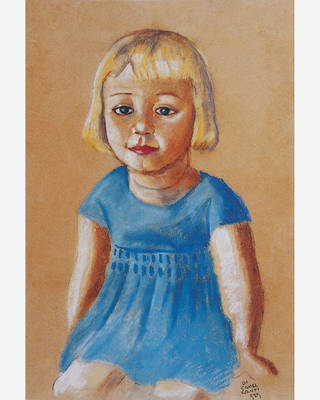 Emiliano di Cavalcanti - Menina de Vestido Azul