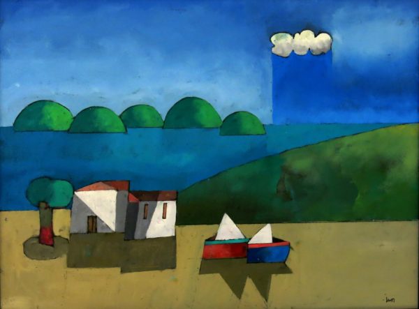Marinha com Vilarejo de Pescadores