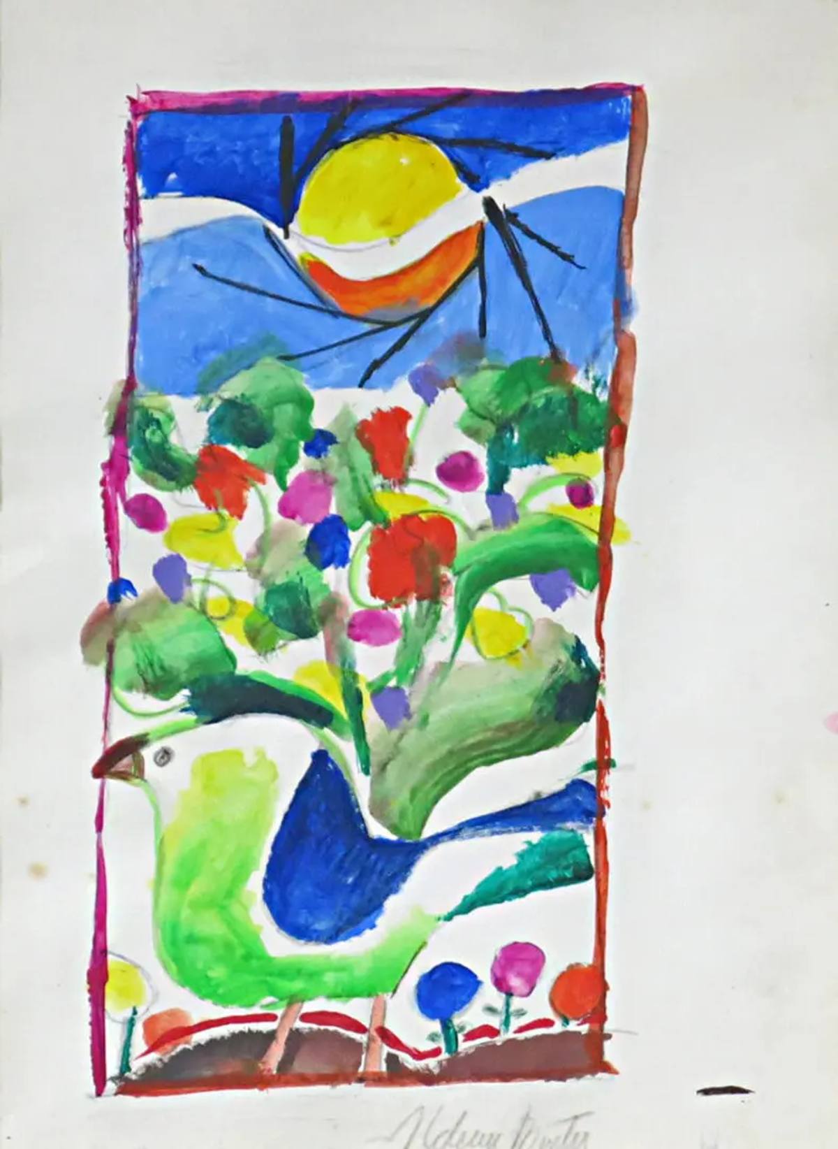 Pássaro com sol - Dec. 70